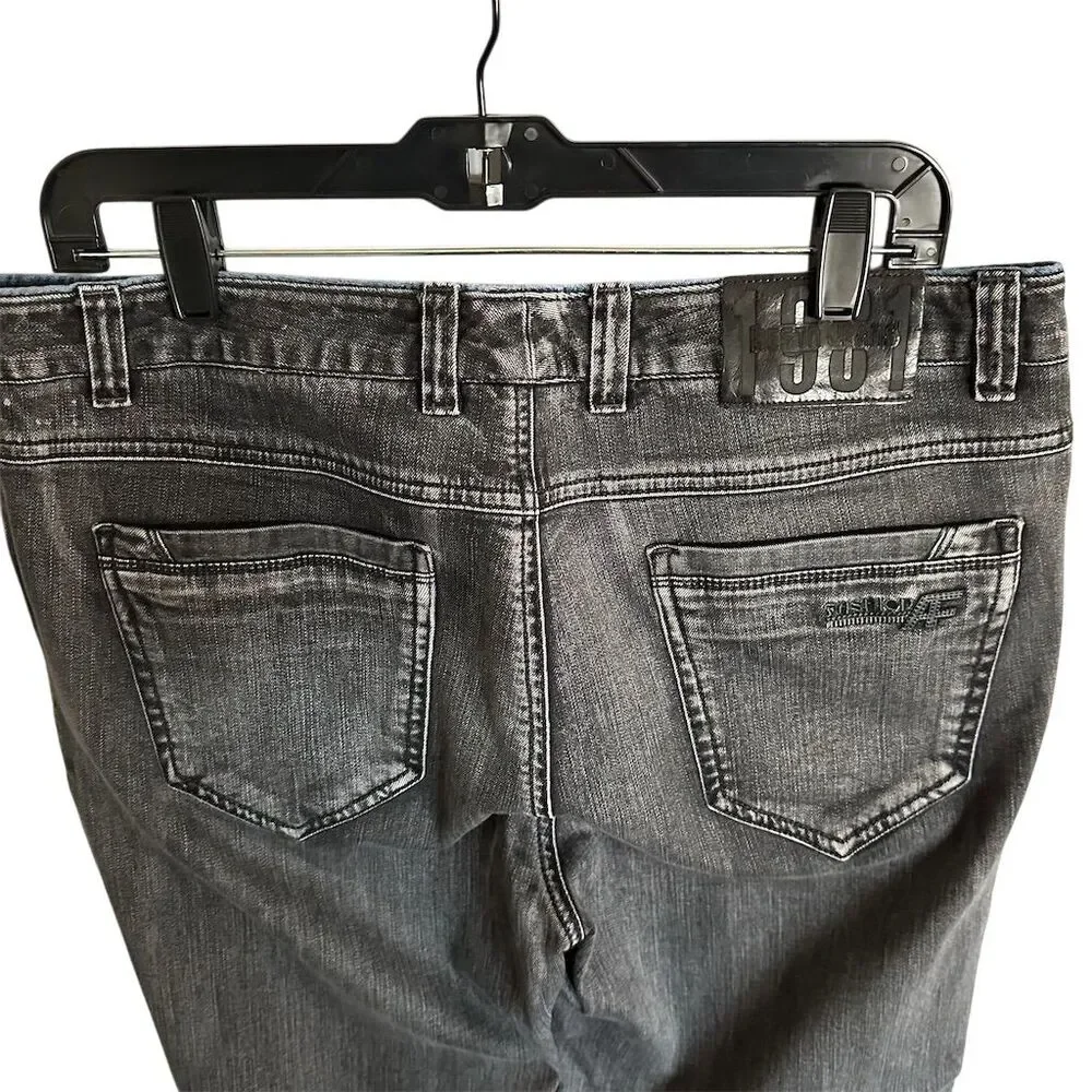 Bestn‎ Men's Slim Fit Black Faded Jeans Size 34 Denim 5-Pocket